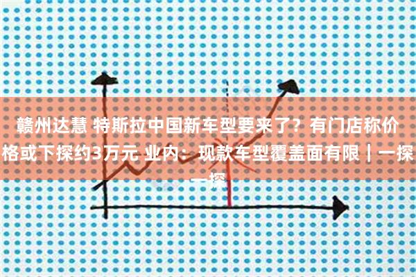 赣州达慧 特斯拉中国新车型要来了？有门店称价格或下探约3万元 业内：现款车型覆盖面有限｜一探